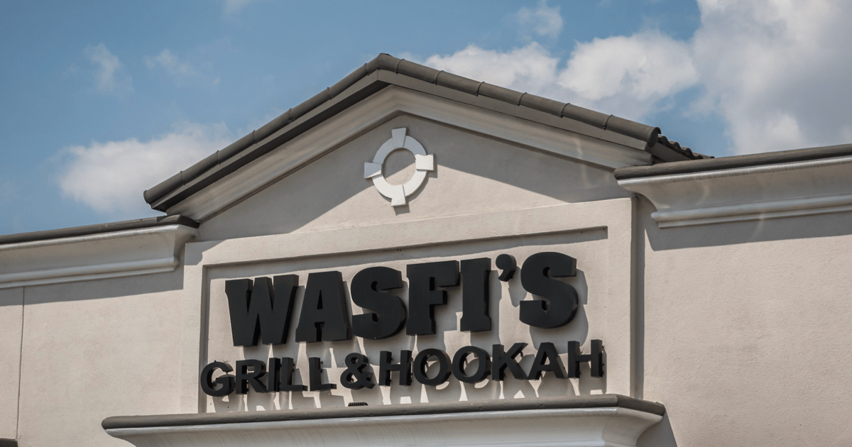 The Wasfi’s Grill & Hookah restaurant sign